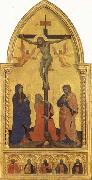 Nardo di Cione Crucifixion Scene with Mourners SS.Jerome,James the Lesser,Paul,James the Greater,and Peter Martyr Spain oil painting artist